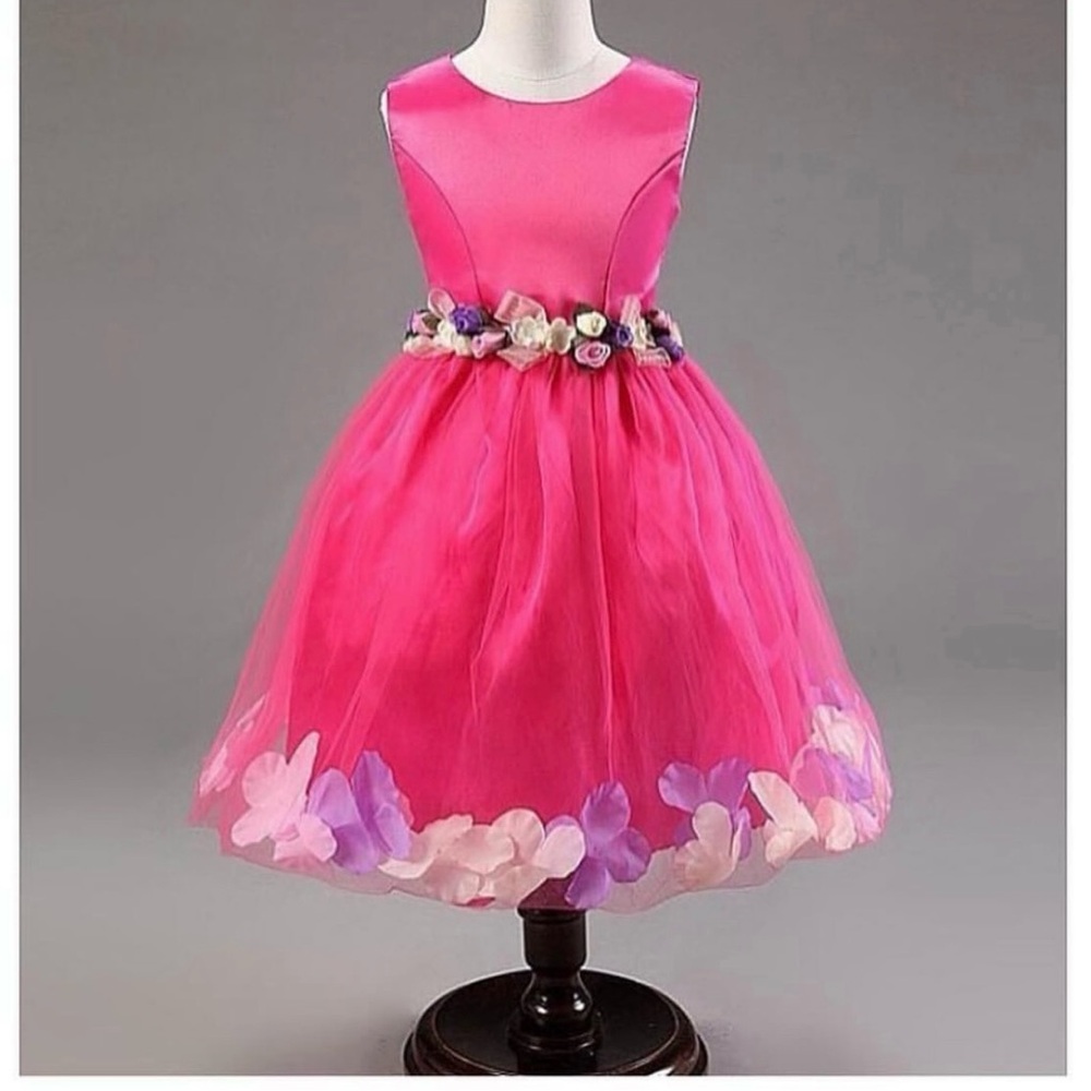 Pink Floral Tulle Dress